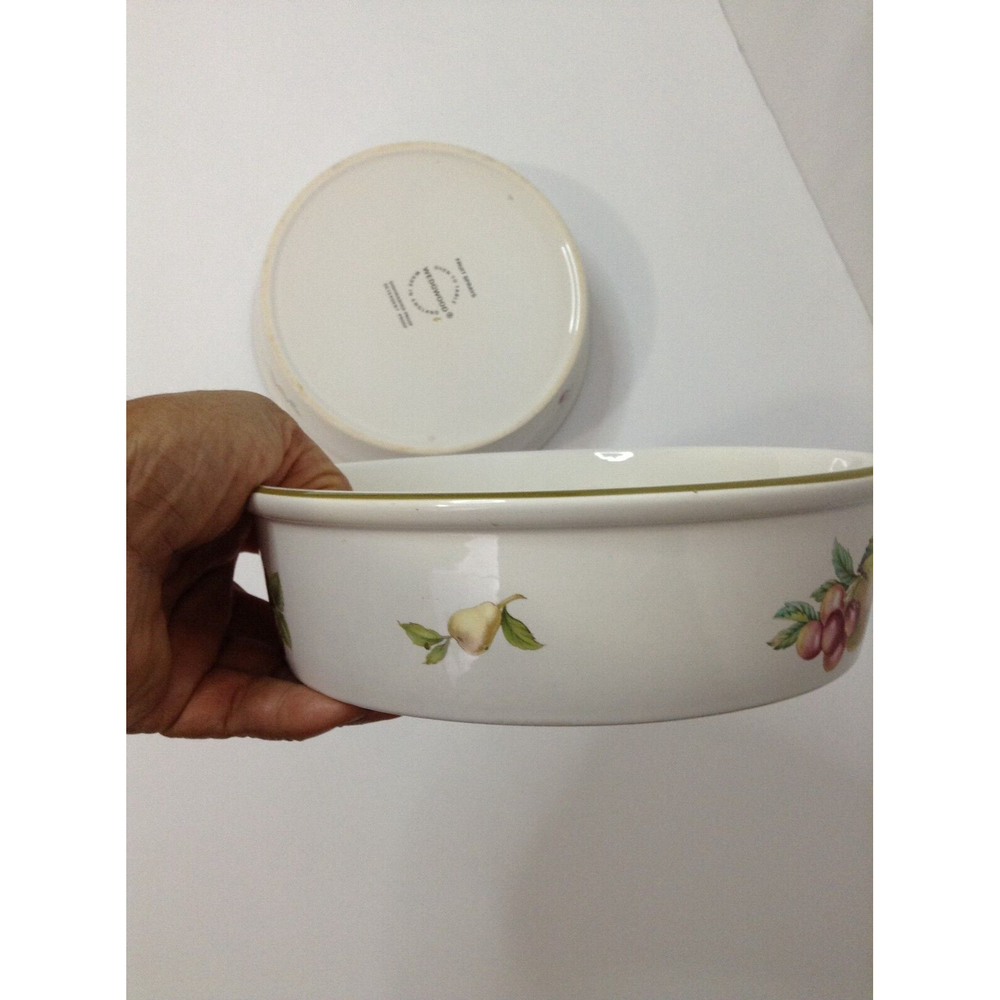 2 Wedgwood Fruit Dessert Sauce Bowls Quiche Stoneware Approximate 6 3/4"x1 6/8" - Picture 9 of 11